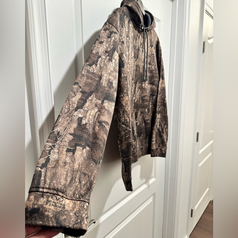 Habit Men’s Real Tree Timber Performance Camouflage Hoodie, Size Large - Picture 5 of 16